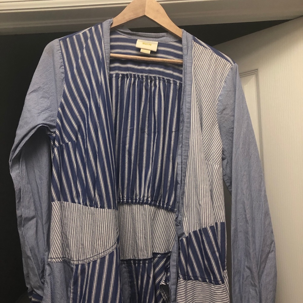 Maeve Blue and White Wrap dress